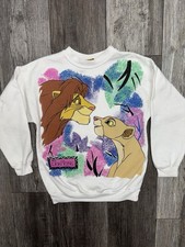 Vintage 90s Disney Lion King Sweatshirt Size Youth Medium 6/7 Years Simba Nala