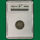 1942/1-D Over 1 Mercury Dime Fine ANACS F12 Coin #40698