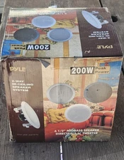 Pyle PDIC61RDBK Dual 6.5" In-Wall/In-Ceiling 2-Way Flush Mount Speakers, Black