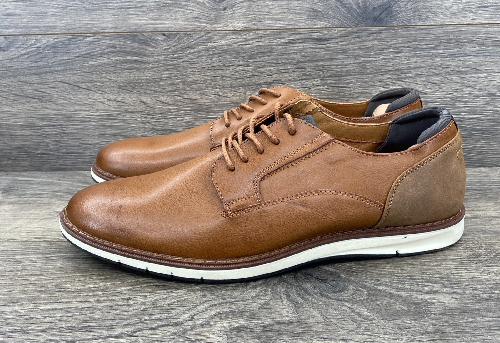 SAOLA Scarpe eleganti Oxford Mix n.6 Braiden Derby stringate pelle uomo taglia 11 us marrone