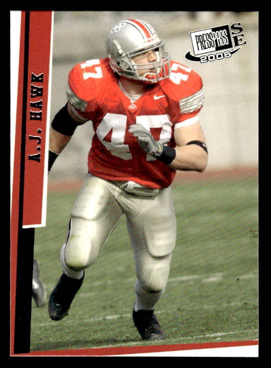 AJ Hawk Press Pass Se #15 Base