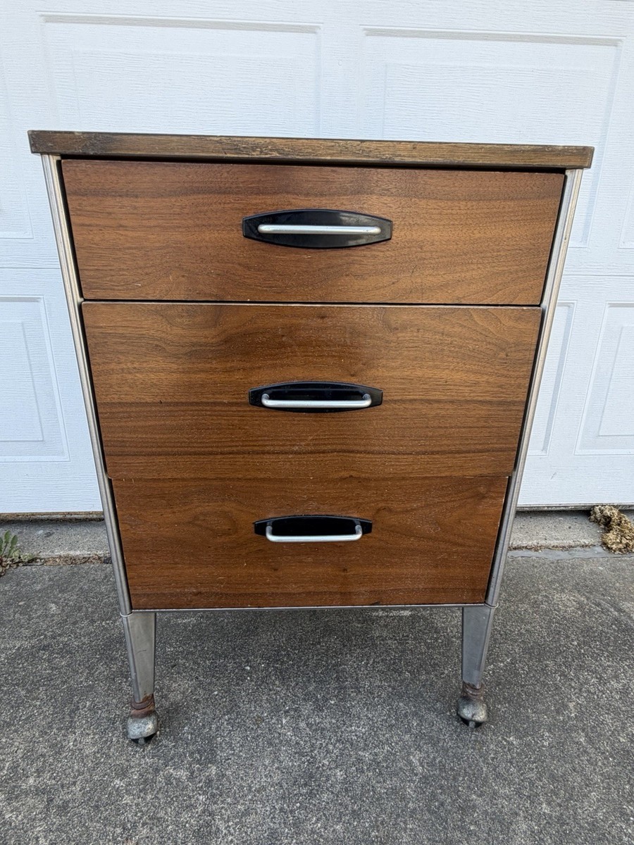Raymond Loewy for Hill Rom Rolling 1950S 3-Drawer Cabinet