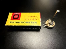 NOS Ohmite CU-5041 Dual 500KΩ Potentiometer 2W Vintage Audio Control Made in USA