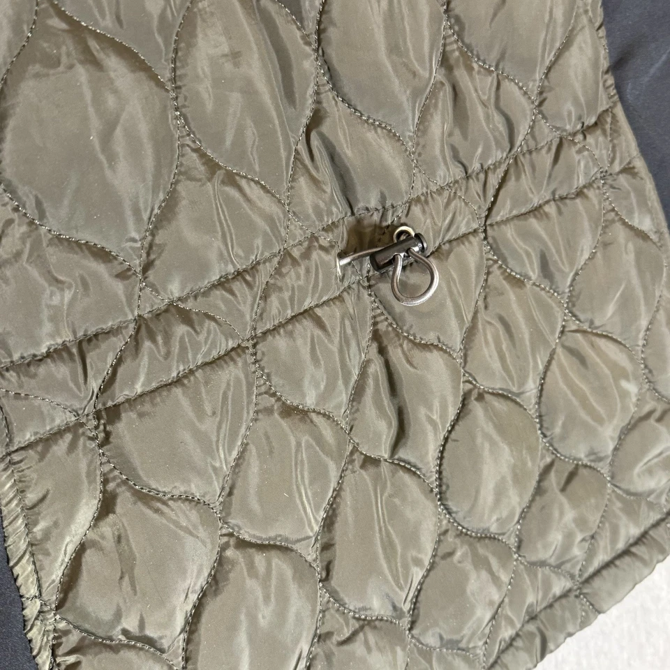 Chaqueta para mujer Skechers pequeña Diamond Puffer negra verde talla L grande con capucha Foto 3 de 4