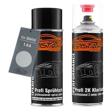 Autolack 2K Spraydosen Set für BMW 144 Felgensilber Metallic Basis 2K Klarlack