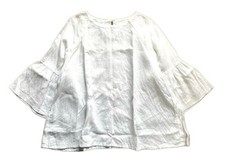 Nest Robe Linen Flare Sleeve Blouse White -Used- Elegant Casual Top -From Japan