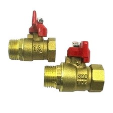 Red Wing Handle Brass Valve 1/2 inch for Quick On Off Control of For Water Flow