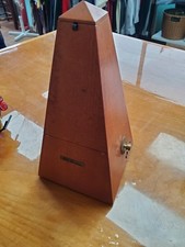 Vintage Seth Thomas Metronome De Maelzel Wind Up Wood Pyramid