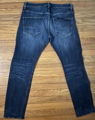 New G-Star Raw 3301 Button Fly Slim Blue Denim Jeans Men 32x32