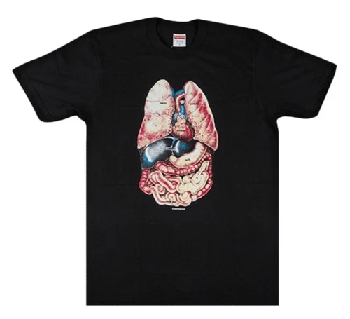 Tee shirt Supreme Guts FW18 homme taille XL noir coton authentique DS neuf manches courtes