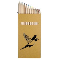 12 x 'Flying Pheasant' Long 178mm Coloured Pencils / Pencil Set PE00080827 