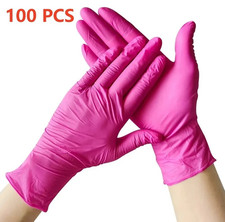 100pcs Fuchsia Nitrile Disposable Gloves – Latex-Free Cleaning & Kitchen Gloves