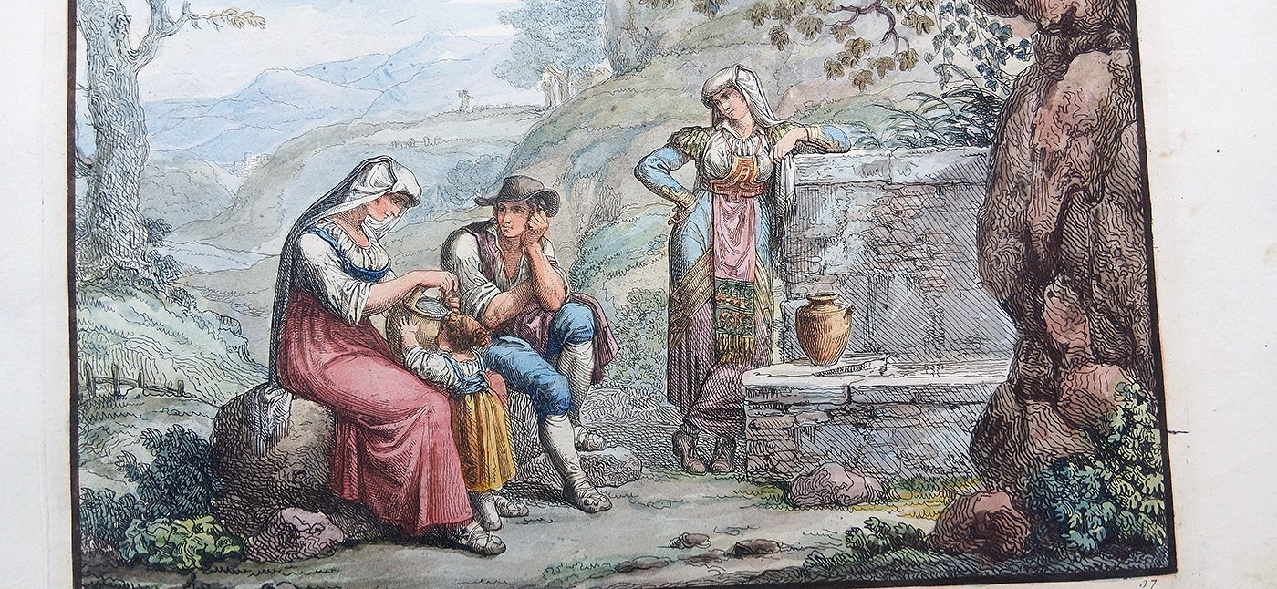 Bartolomeo Pinelli 1809 Antique Print Cerbara Costumes Original Colors