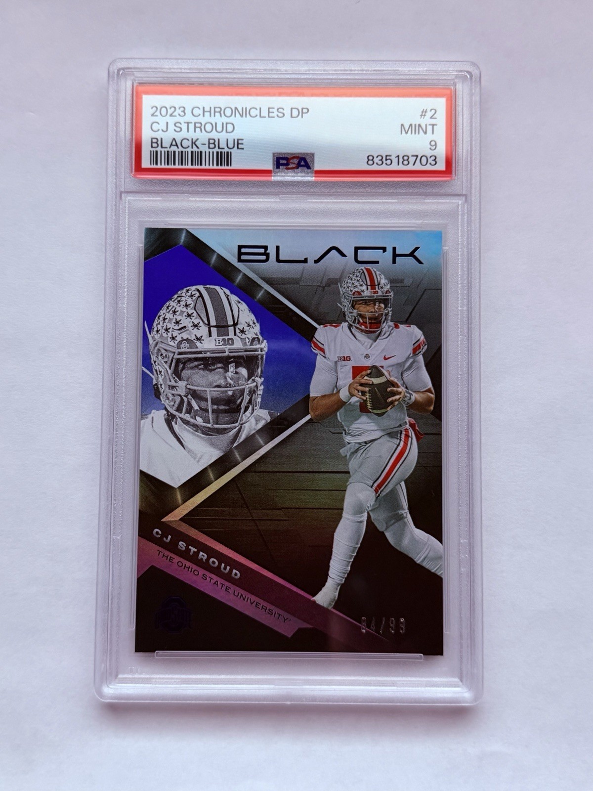 2023 Chronicles Draft Picks Black CJ STROUD Rookie #2 Ohio State blue /99 PSA 9