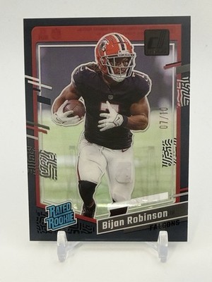 2023 Panini Clearly Donruss Rated Rookie Bijan Robinson Black /10 (RC) Falcons