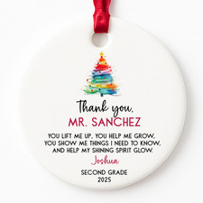 Personalized Teacher Ornament Thank You Teacher Gift with Custom Names Grade