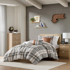 Comforter Set Plaid Classic Cabin Lodge Comforter, Modern Casual, Lightweight Al