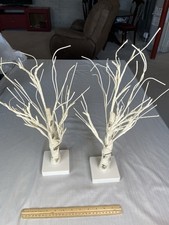 2 18" 20 Light LED Lighted White Birch Trees Decor On/Off/Timer  EXCELLENT 