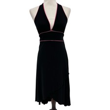 Vintage Y2K Twenty One Womens Whimsigoth Halter Dress Sz Large Black HOCO Fairy