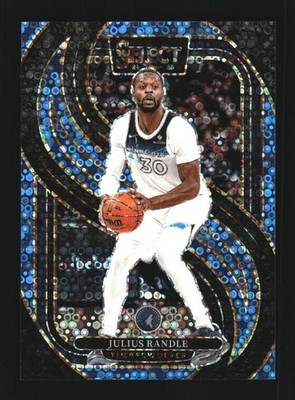 Julius Randle 2024-25 Panini Select Light Blue Disco Prizm #129 SN, /99