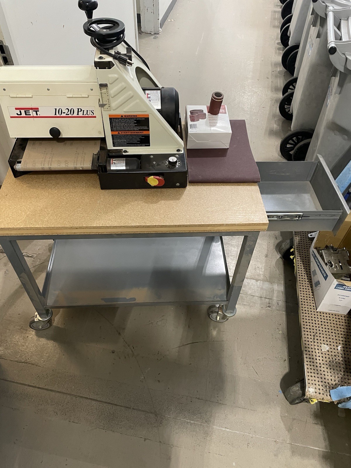 JET 10-20 Plus Drum Sander Corded Electric with Rolling Cart or Stand