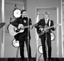 Johnny Cash Glen Campbell on The Glen Campbell Hour TV Show 1970 Old Photo