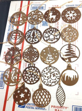 Lot of 19 Rustic Metal Christmas Tree Ornaments Bauble Rusty Primitive