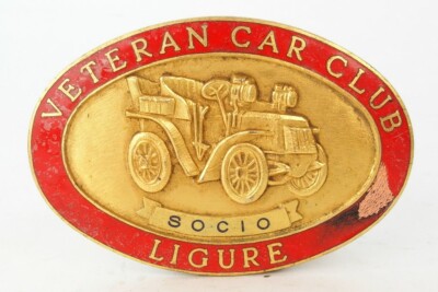 alte Emaille Auto Plakette - Veteran Car Club LIGURE
