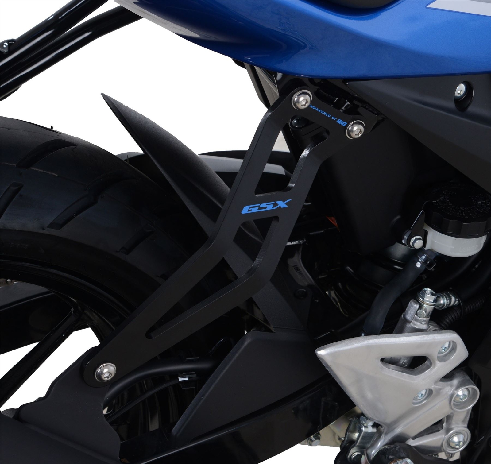 R&G Exhaust Hanger (Blue Logo) Black Suzuki GSX-S125 2017 - 2024