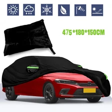 For Honda Civic Full Car Cover Outdoor Sun UV Protection Dust Resistant Black