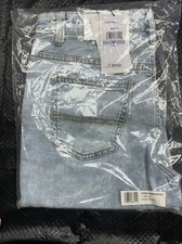 Calvin Klein Workwear Stretch Denim Shorts Boys' 18 Natural Loose Fit Button Zip