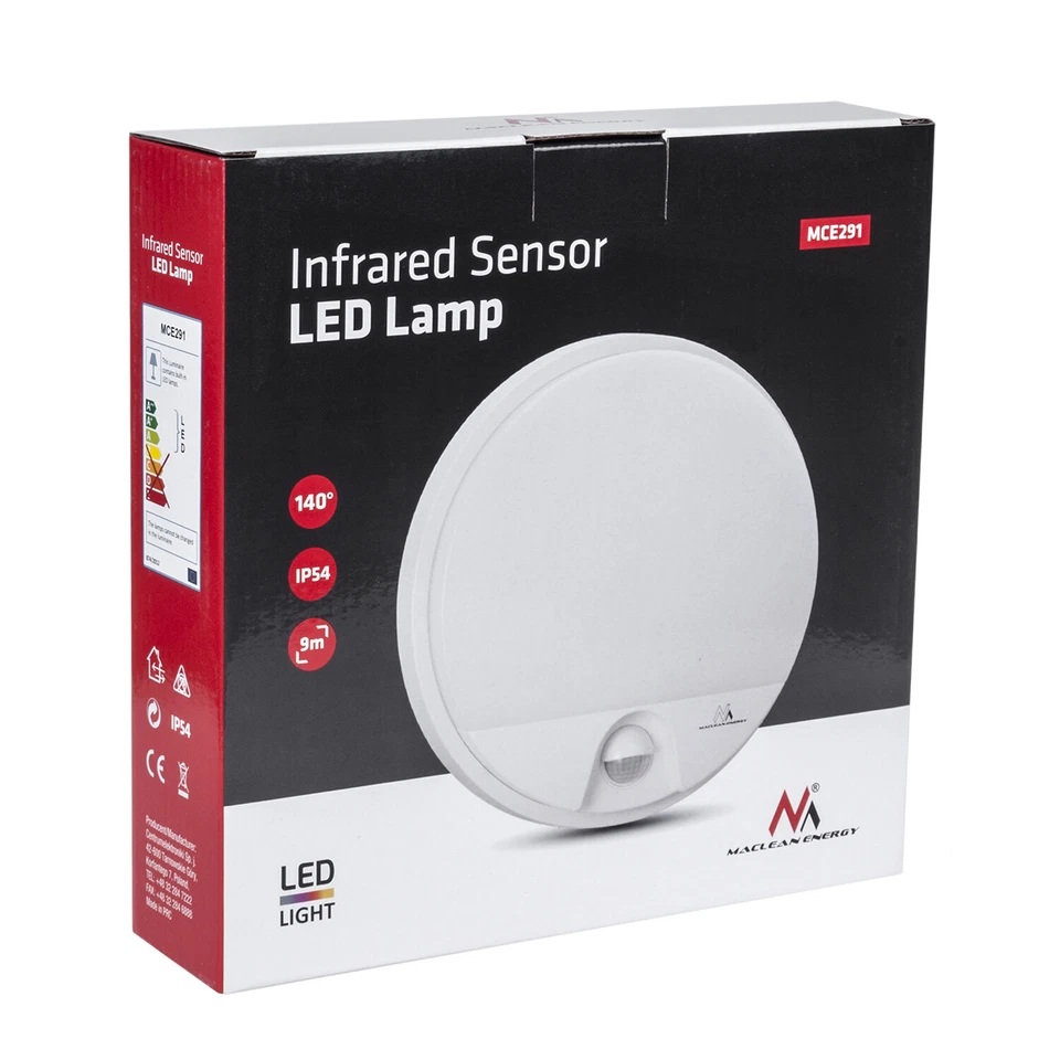 Lampada a LED con sensore di movimento a infrarossi MCE291 W 1100lm 15W IP54 - Immagine 2 di 4
