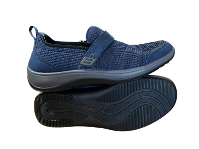 Women's Orthofeet 823 Quincy Stretch Slip On Shoes Blue Size Medium NO  INSOLES
