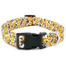 Flower Dog Collar Cute Adjustable Yellow Collar for LGBT Pride Month Dog Coll...