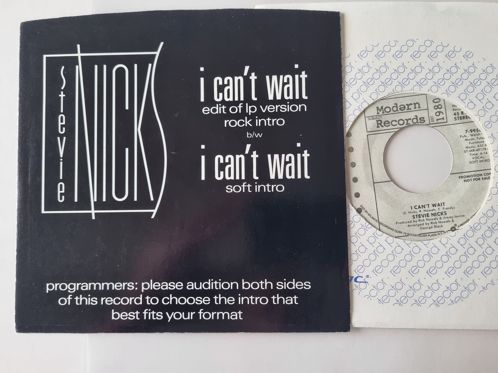 Stevie Nicks - I can't wait (Edit Of LP Version/ Rock Intro) 7'' Vinyl US PROMO