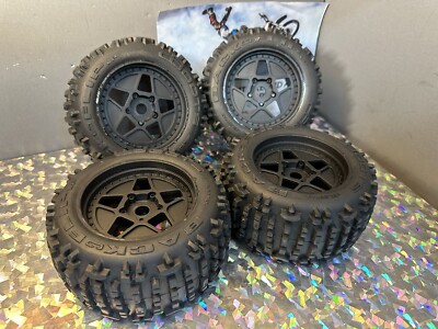 Arrma OUTCAST 4s TIRES Wheels dBoots Backflip LP Front Rear 17mm New 6s SET (4)