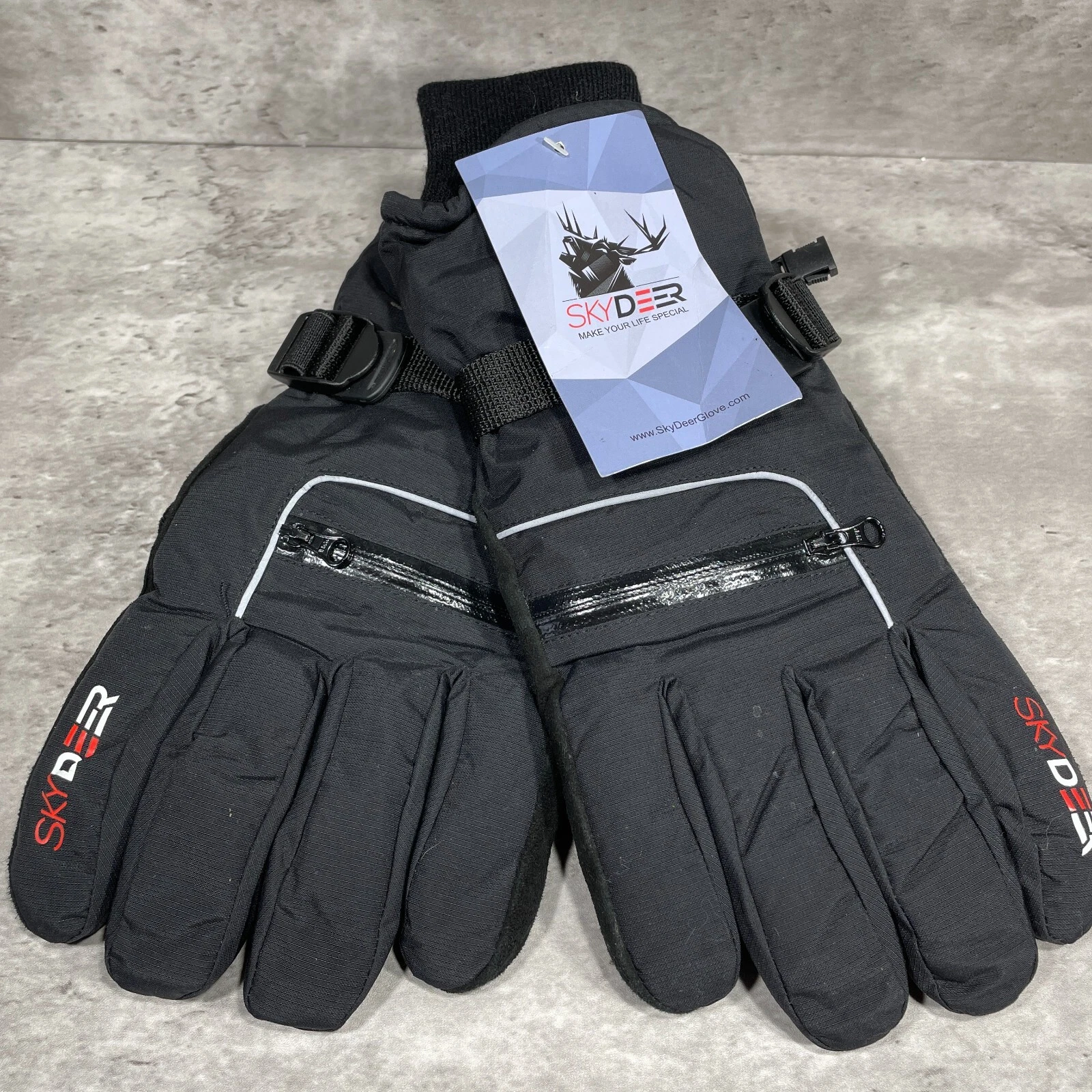 SKYDEER Waterproof Deerskin Suede Leather Ski Gloves for Snowboarding, Skiing...