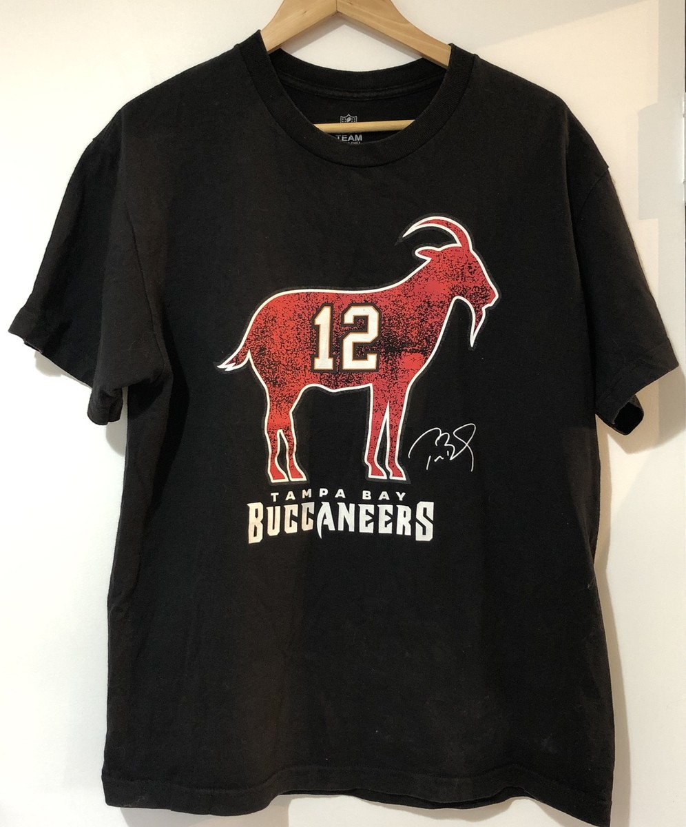 Tampa Bay Buccaneers GOAT #12 Tom Brady Shirt Mens Large NFL