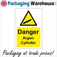 HA196 DANGER ARGON CYLINDER SIGN WELDING INERT GAS OXYGEN CASTING INDUSTRIES
