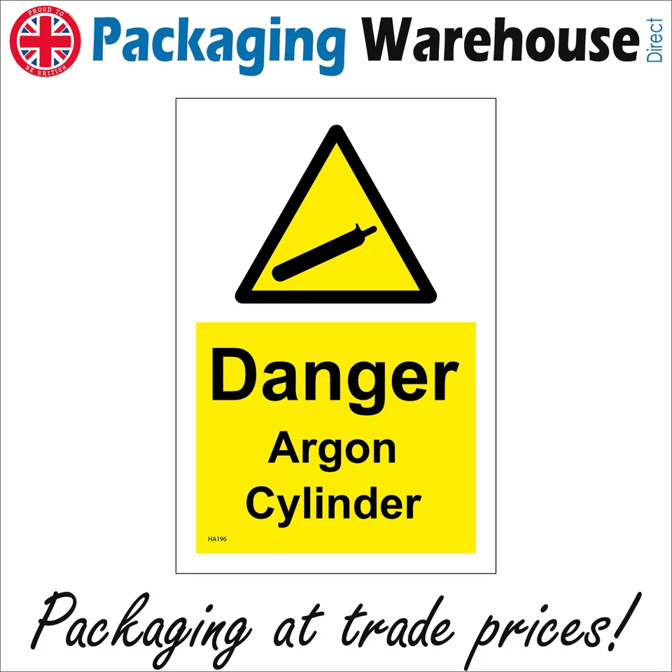 PWDIRECT HA196 DANGER ARGON CYLINDER SIGN WELDING INERT GAS OXYGEN CASTING INDUSTRIES