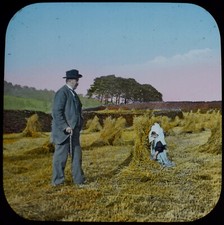 FARMER GIBSONS HARVEST THANKSGIVING NO7 1897 Magic Lantern Slide PHOTO