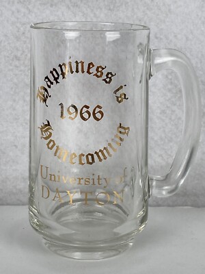 University Of Dayton 1966 Homecoming Glass Beer Mug