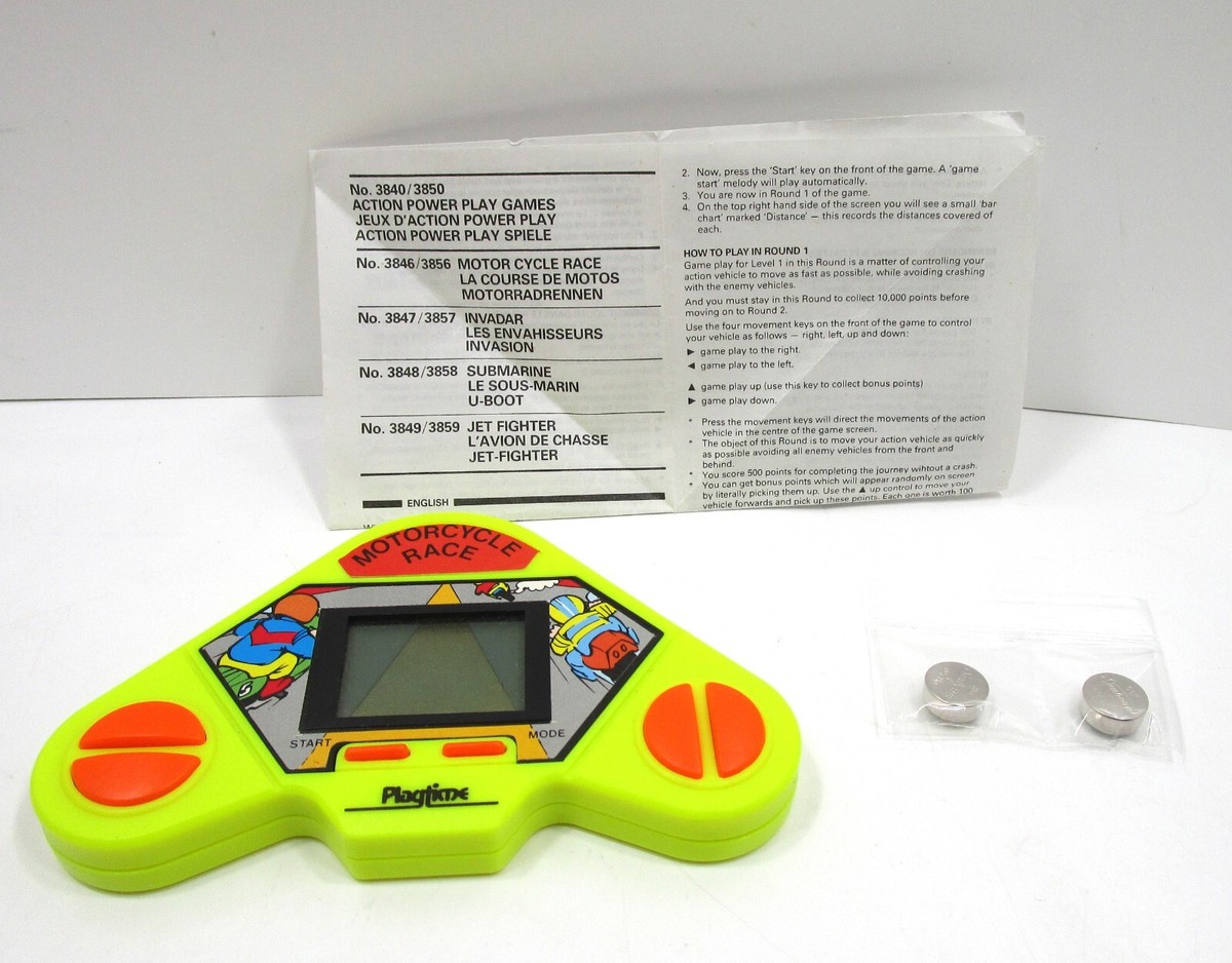 Vintage PLAYTIME Motorcycle Race LCD Handheld Game 1989 Model 3846