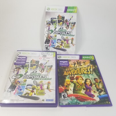 Kinect Deca Sports Freedom & Kinect Adventures (Microsoft Xbox 360) Lot of 2x