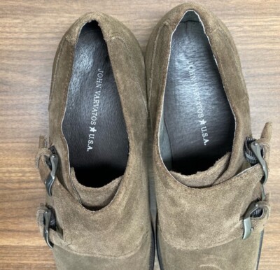 John Varvatos Made in ITALY Brown Suede Double Buckle Monk display picture 1