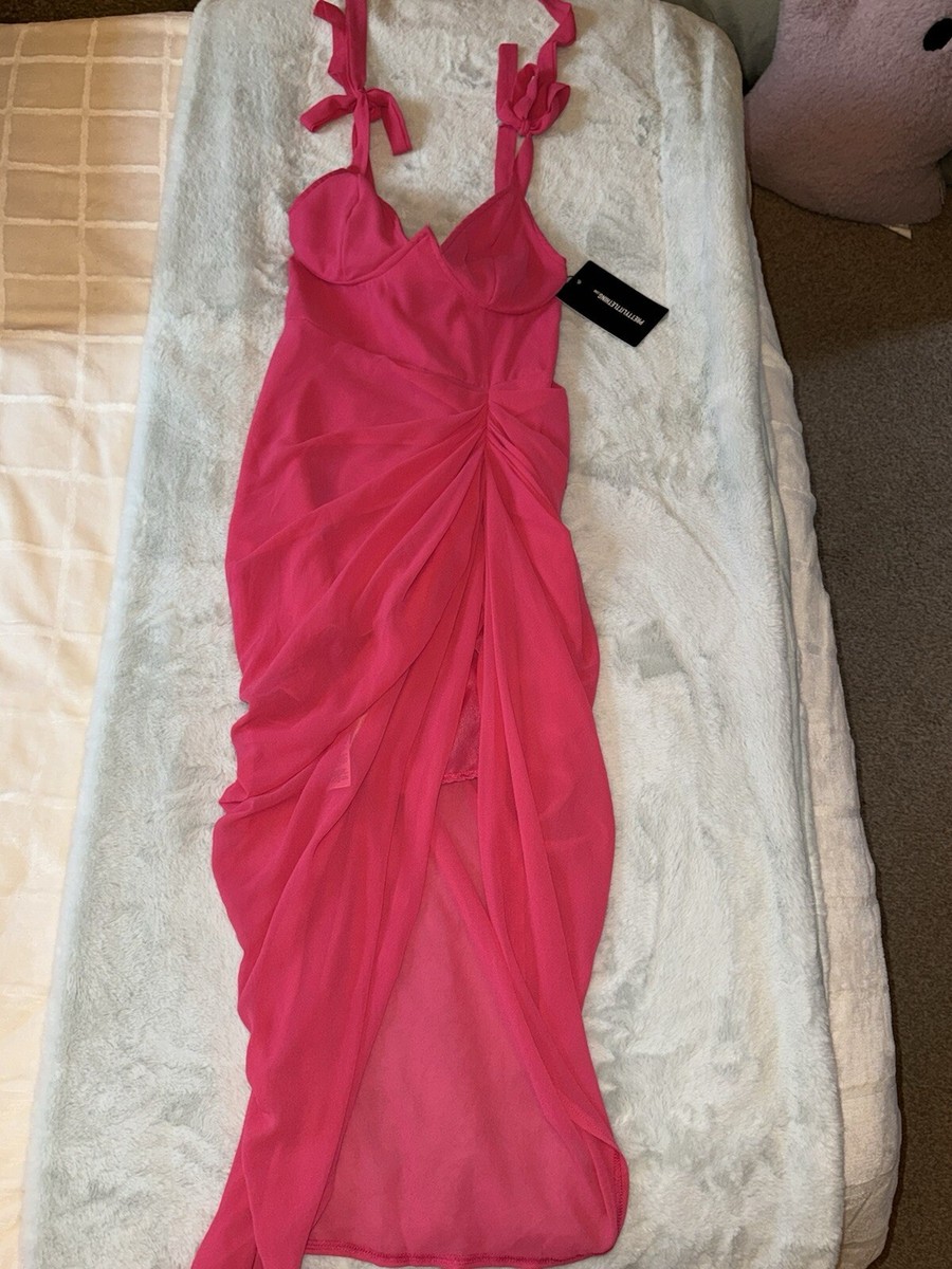 hot pink winter formal dress Hot Pink V-Neck Ruffle Tiered Long Prom Dress with Beaded Waist, Fuchsia / Custom Size main image 1