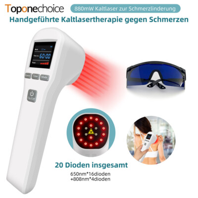 Kalt Laser Therapiegerät 808nm Cold Laser Therapy For Pain Relief LLLT +Glasses