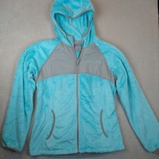Free Country Jacket Girls XXL 14/16 Pastel Blue Full Zip Hooded Long Sleeve