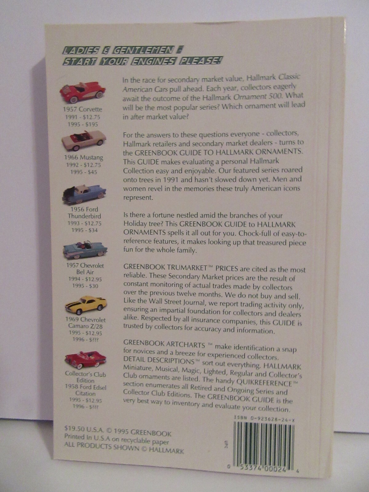 Hallmark Ornaments Book Keepsake Guide Book Greenbook Guide For