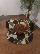 Vintage Ducks Unlimited Area Committee Large Camo Patch Snapback Trucker Hat USA